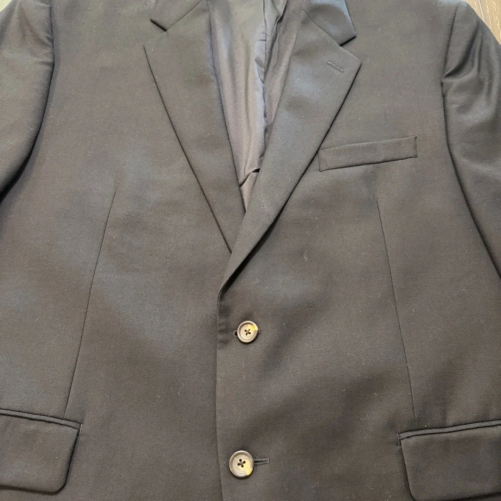 Ralph Lauren‎ 100% Wool Men’s Blazer Suit Jacket Sport Coat 46R Black 2-Button
